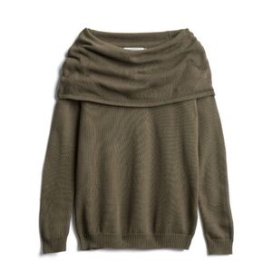 NWT Harper Lane Gouti Cowl Neck Off Shoulder Green Sweater Size 2XL